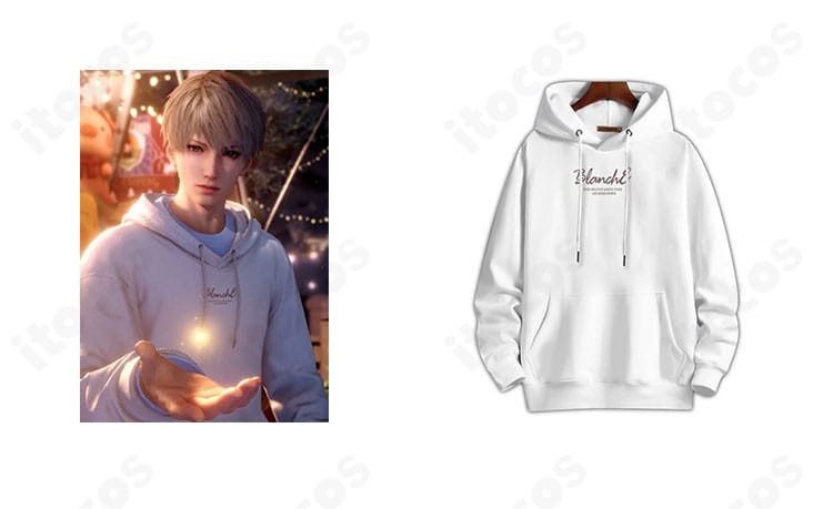 恋と深空 セイヤ『躍動する光』コスプレ衣装とキャラクターイメージ。高再現の配色とパーカー意匠が分かる全身写真。