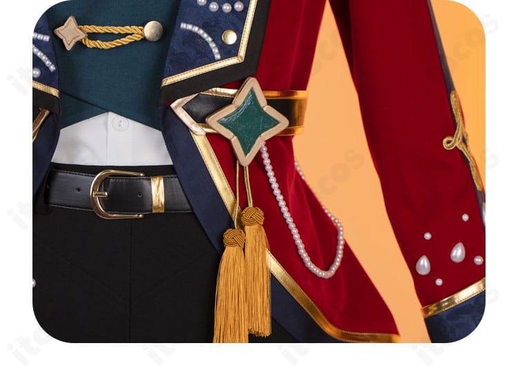 腰間の流苏（タッセル）装飾アップ。動きに合わせて揺れる意匠と結び目の処理が分かる画像