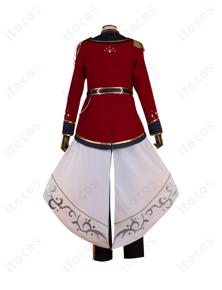 天祥院英智 コスプレ衣装 背面全体。コート背面の装飾配置と衣摆のデザインを示す画像