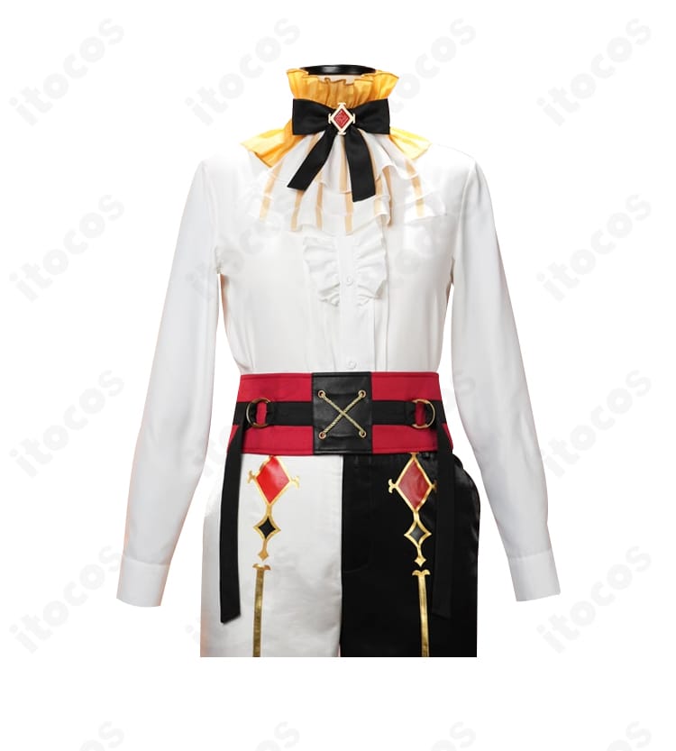 インナーシャツの内衿ディテール。襟の形状とステッチ、ボタン配置の近接写真