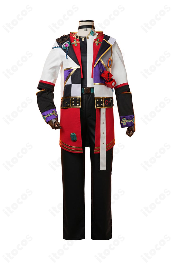 七種茨 コスプレ衣装 正面全体図。コートとトップスの発色、シルエット、装飾配置が分かるカット。