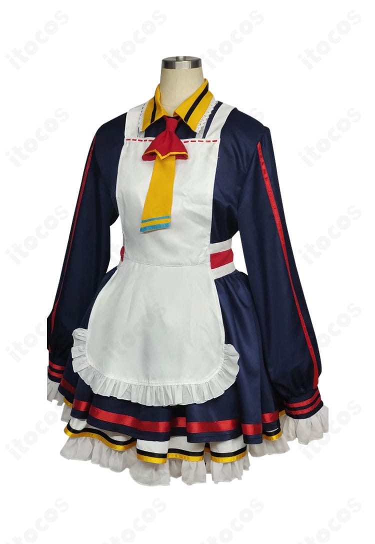 側面全体図。愛清フウカ衣装の袖口・スカートライン・スカーフの落ち感ディテール