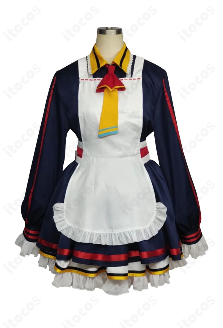 正面全体図。ブルーアーカイブ 愛清フウカのワンピース＋エプロンのバランスとシルエット