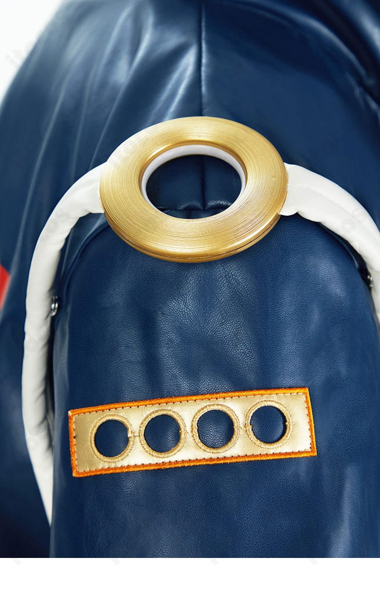 肩から袖にかけての装飾ディテール。立体裁断と切替の美しさが伝わるロロノア・ゾロ衣装の部分画像。