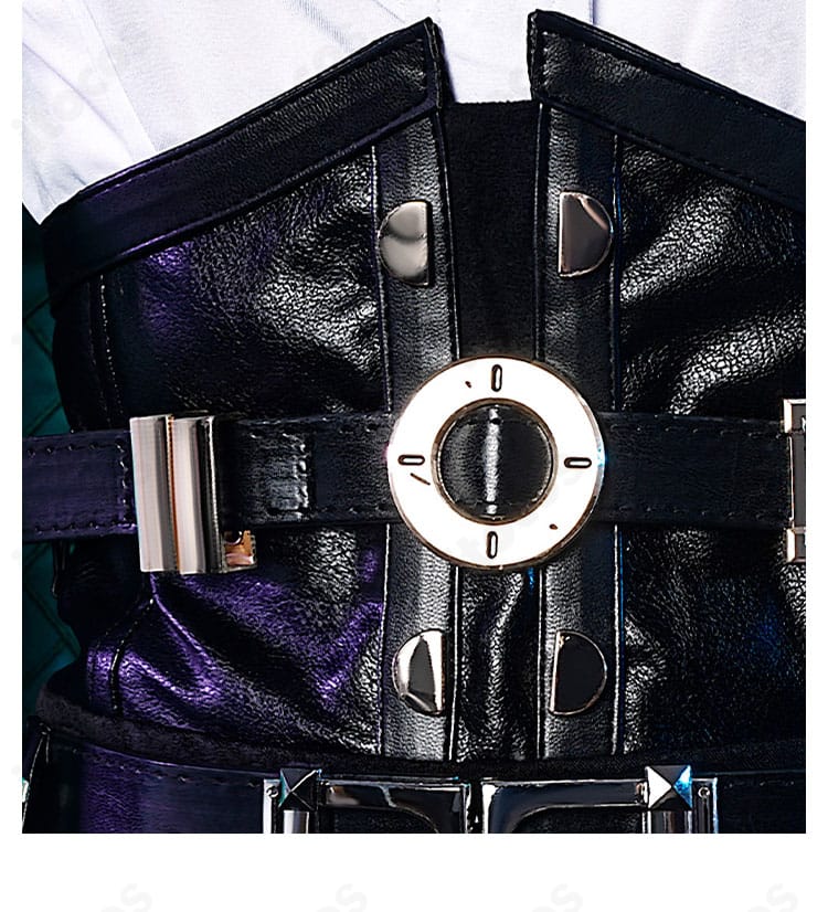 腰封の装飾細部。金具とパネルの造形、取り付け位置が分かる画像