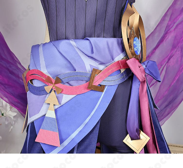 原神 シトラリ 衣装の腰部装飾。中央モチーフと左右のバランス、ドレープ感を強調した写真。