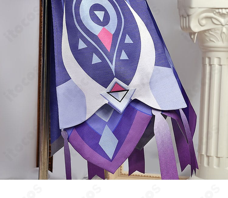 原神 シトラリ 背面裾装飾の詳細。背面から見た柄と縁の処理、落ち感を丁寧に撮影。