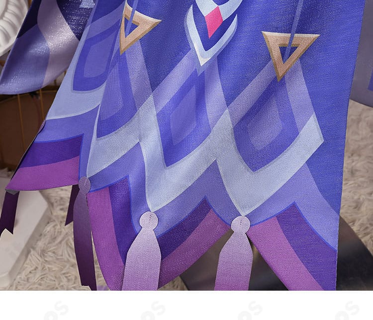 原神 シトラリ 衣裾装飾の接写。裾の柄表現と縁取りの仕立て、動きに伴う揺れ感を表現。