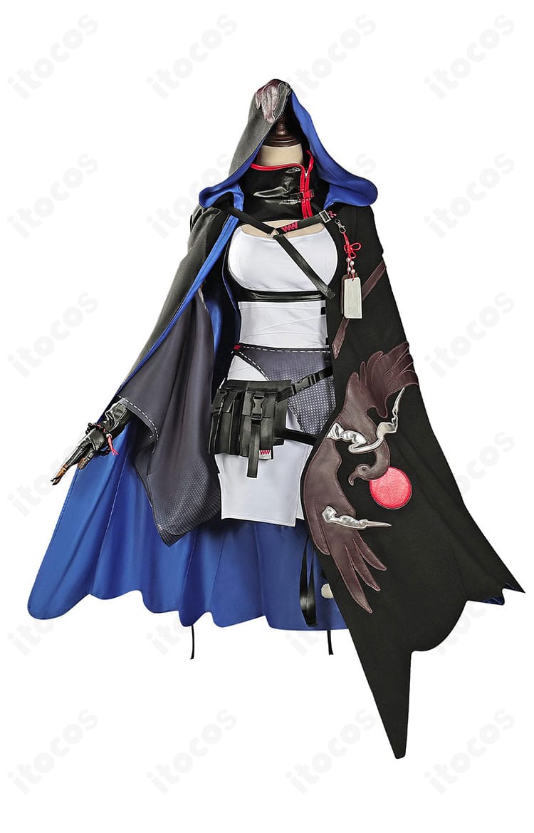 アークナイツ マルベリー衣装の正面画像。ワンピースとマントのライン、胸元アクセの配置を確認。