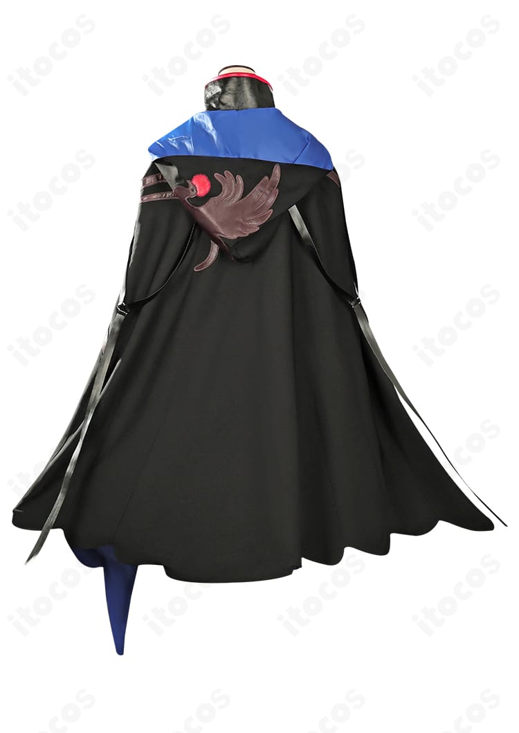 アークナイツ マルベリー衣装の背面画像。マントの落ち感と背面装飾の位置関係を鮮明に表現。