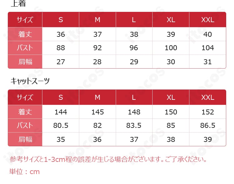 サイズ表と適合ガイド。S〜XXLの寸法目安を示し、選び方の参考になる画像