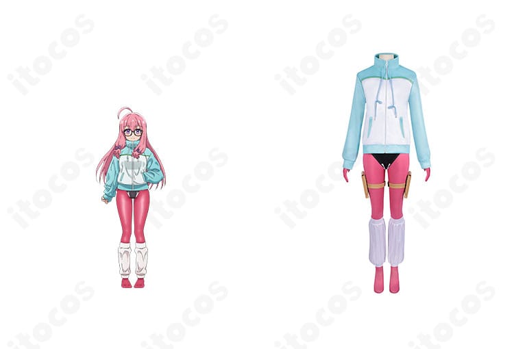 出浦白津莉の合成ビジュアル付き。コートを羽織ったレオタード＋キャットスーツの正面全身が分かる商品画像