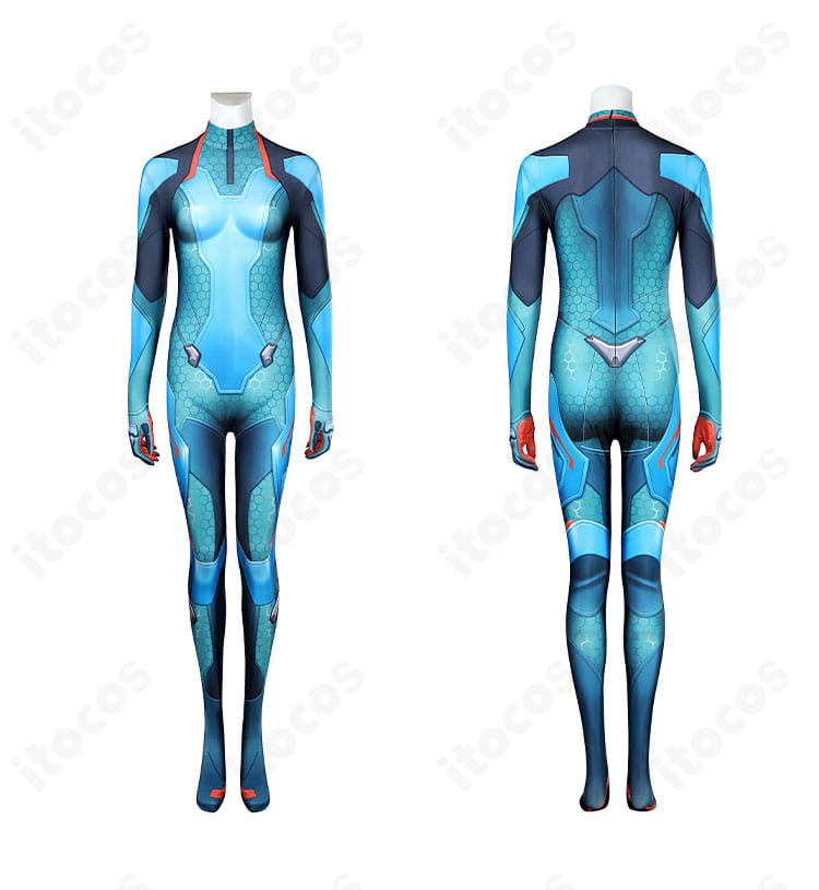 正面・背面ディテール比較。縫製ラインと切替配色が確認できるジュノ衣装