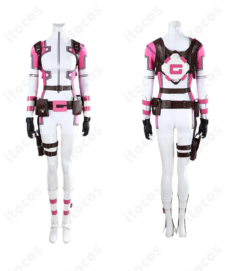 コスプレ衣装の正面と背面を比較した全体画像（グウェン・プール）