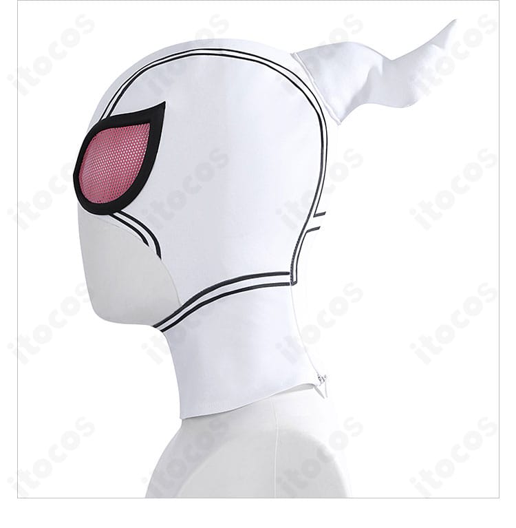 全頭マスク側面シルエットと縫製ライン（グウェン・プール）