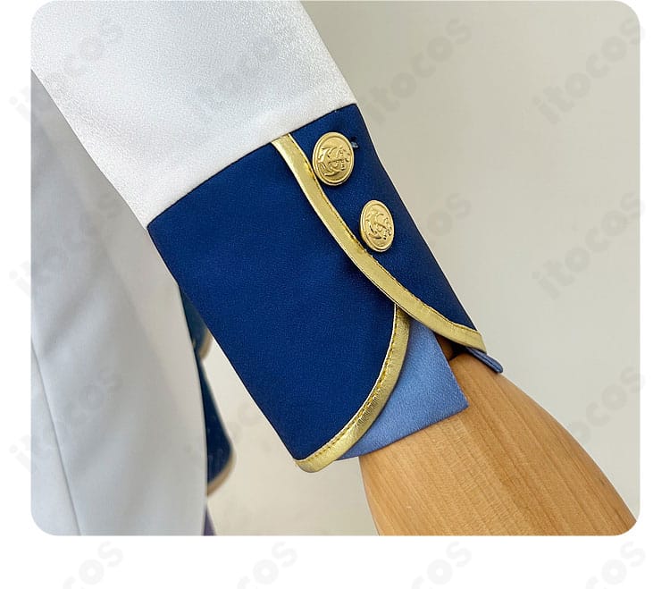 天祥院英智 コスプレ衣装 袖口装飾の近接。精密なステッチで耐久性と見映えを両立