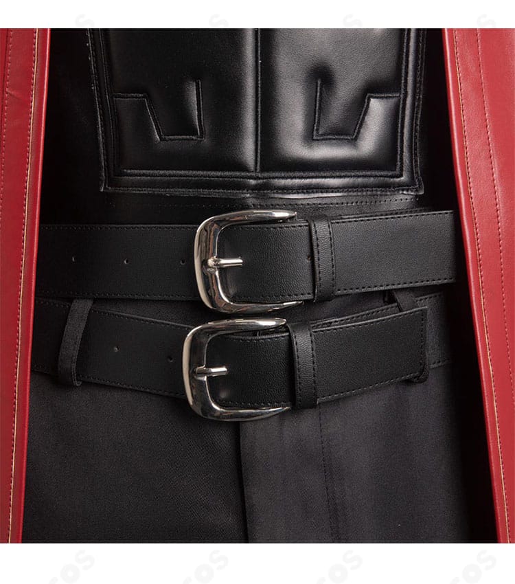 ジェネシス・ラプソードス衣装の腰帯装飾アップ。ベルト金具とステッチの仕上がりを示すディテール画像。