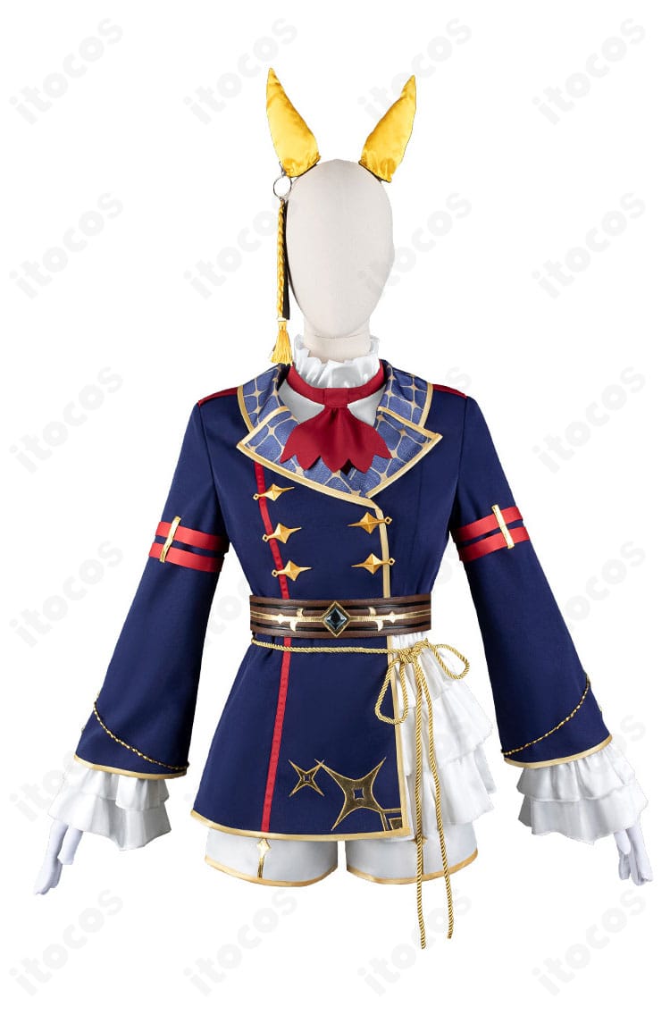 正面全体像。ウマ娘 プリティーダービー カルストンライトオ勝負服の色分けとシルエットを確認できる画像。