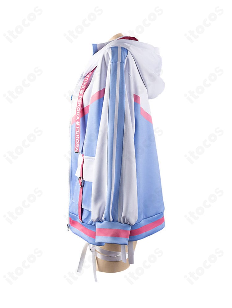 兎田ぺこら 2024水着新衣装の左側面。腰飾りやシルエットの再現が分かる角度。