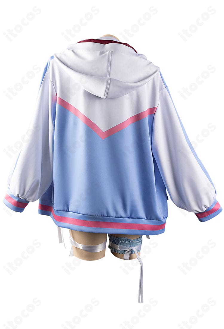 兎田ぺこら 2024水着新衣装の背面。背中デザインと配色バランスを忠実に再現。