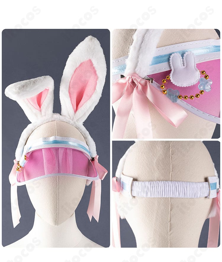 帽子とカチューシャ装飾のクローズアップ。可愛らしいモチーフを高再現。