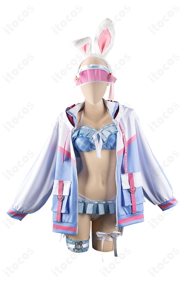 兎田ぺこら 2024水着新衣装コスプレの正面全景。高発色と丁寧な仕上げが映える。