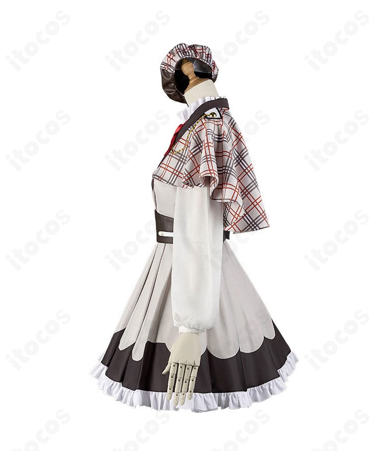 上原歩夢衣装の左側ディテール。縁取り・ボタン・装飾パーツの質感をクローズアップ