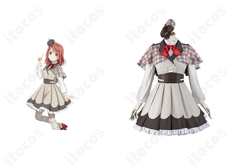 上原歩夢 ニジガクラブソング衣装の正面全体。配色と装飾を忠実再現したアイドルコスチューム