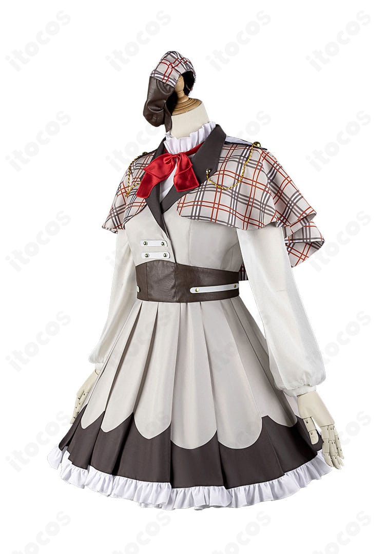 上原歩夢 ニジガクラブソング衣装の左側面。左右対称のトリムとスカートの広がりを確認