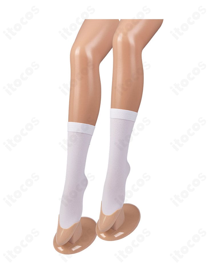 靴下の装飾ディテール。柄配置と丈感のバランスが分かる、三船栞子コーデに合わせたデザイン。