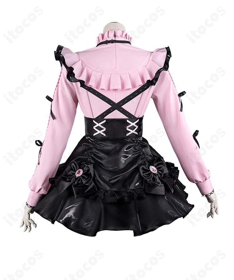 ラブライブ！虹ヶ咲 近江彼方 コスプレ衣装 背面。背中の切替、スカートの広がり、裾の仕上げを確認。