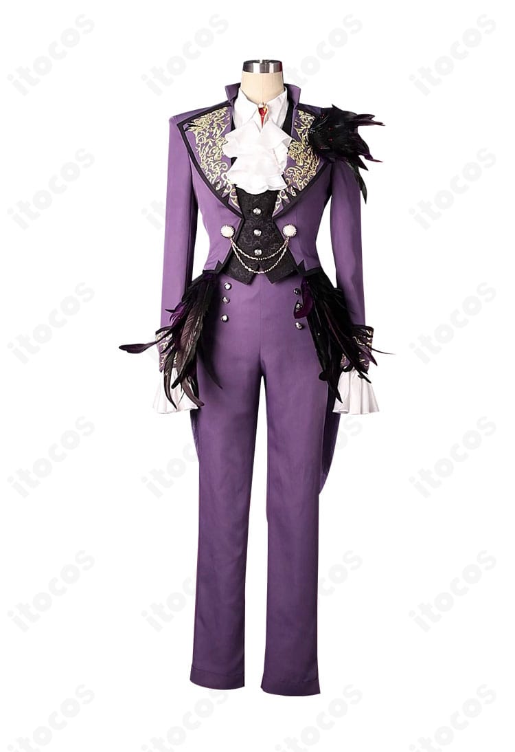 Identity V フレデリック・クレイバーグ 燕尾服コスプレの正面詳細。襟元と前身頃のカッタウェイが高再現で仕立てられています。