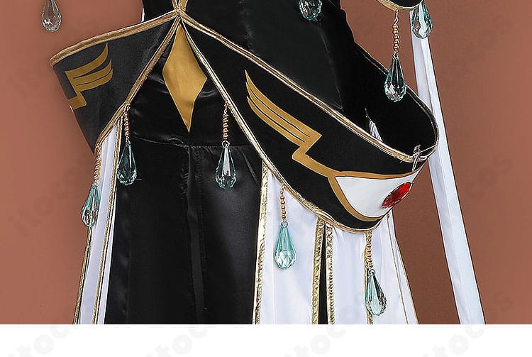 コードギアス C.C. ブリタニア衣装の腰周り装飾アップ。腰飾りの形状と固定方法が見える