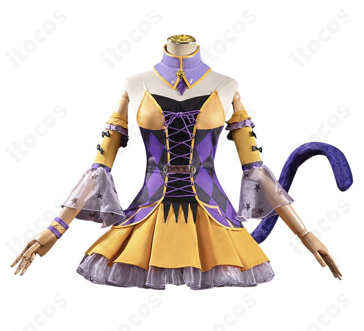 レム メイド衣装の正面全体。トップスとスカートのバランス、フリルと配色が確認できる商品画像。