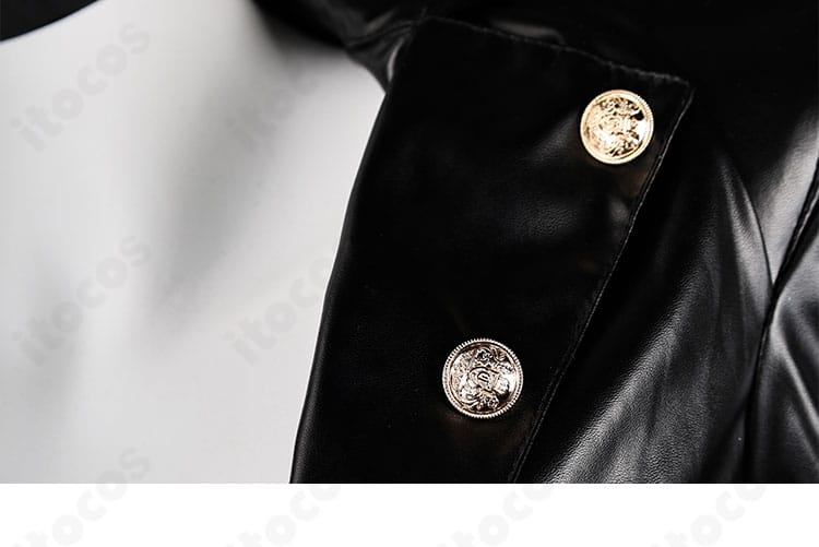 芳澤かすみ 怪盗服コスプレ衣装の襟元装飾と縫製ディテール