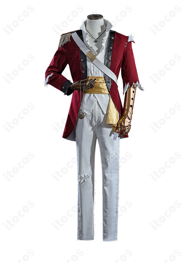 一等航海士（ホセ・バーデン）初期衣装コスプレの正面図。コートと肩章、ボタン配置が分かる写真