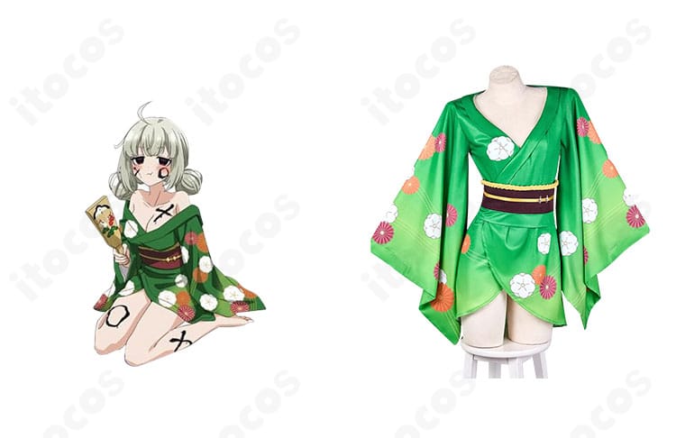 魔法少女にあこがれて 阿良河キウィ お正月ver.のコスプレ衣装とキャラクター比較。正面からの全体像で高再現度を確認できる画像