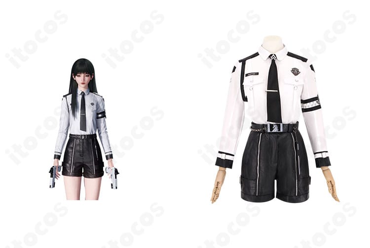 恋と深空 プレイヤー 特別任務 制服コスプレの正面とキャラクター比較。警徽と配色まで高再現の全体像