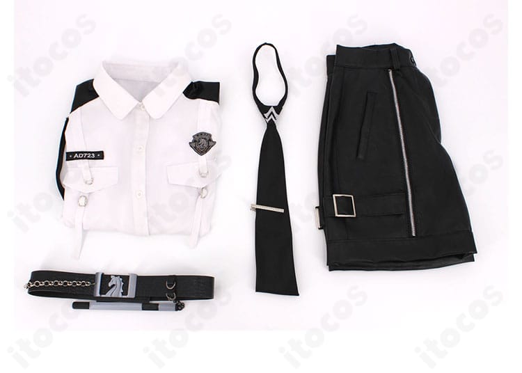 恋と深空 プレイヤー 特別任務 制服コスプレのセット内容。シャツ・ショートパンツ・ネクタイ・ベルトの4点