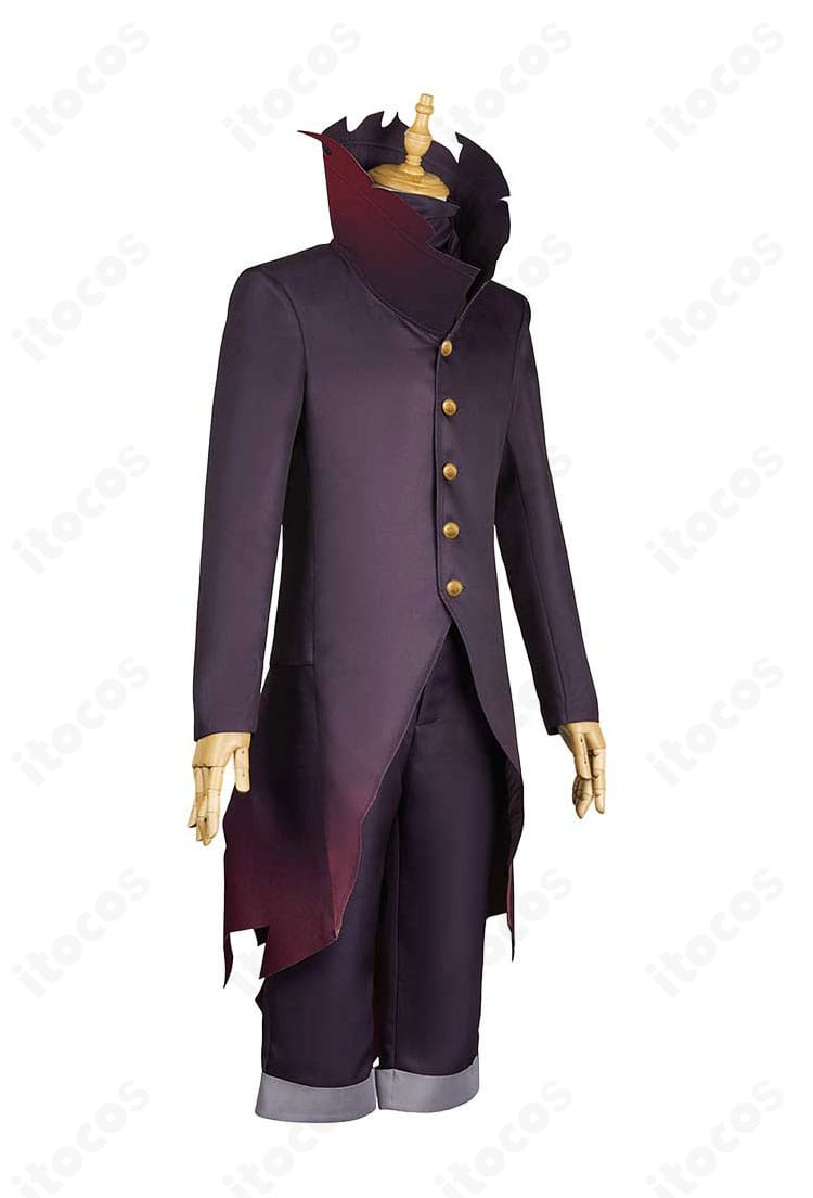 ダンダダン 高倉健 変身後コスプレ衣装の右側面。シルエットとマフラーの流れを確認できる画像