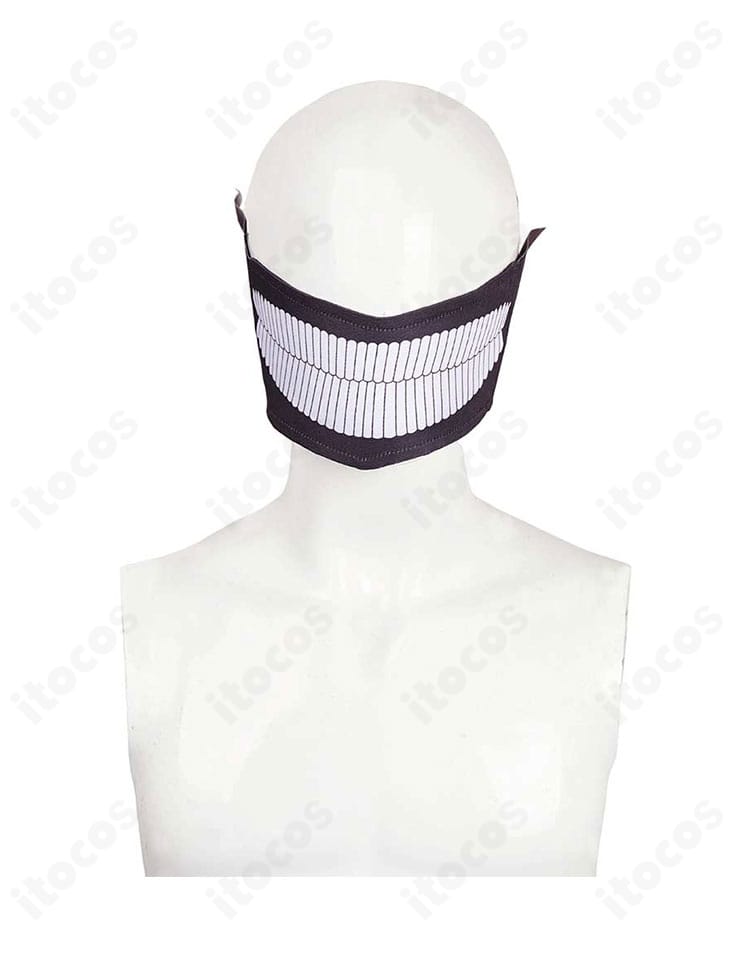 高倉健（オカルン）変身コスプレ衣装のマスク正面アップ。造形と表面の模様が分かる画像