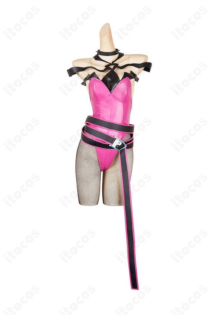 正面アップ。ハン・ジュリ バニーVer.のレオタードとチョーカーのディテールを鮮明に示した画像。