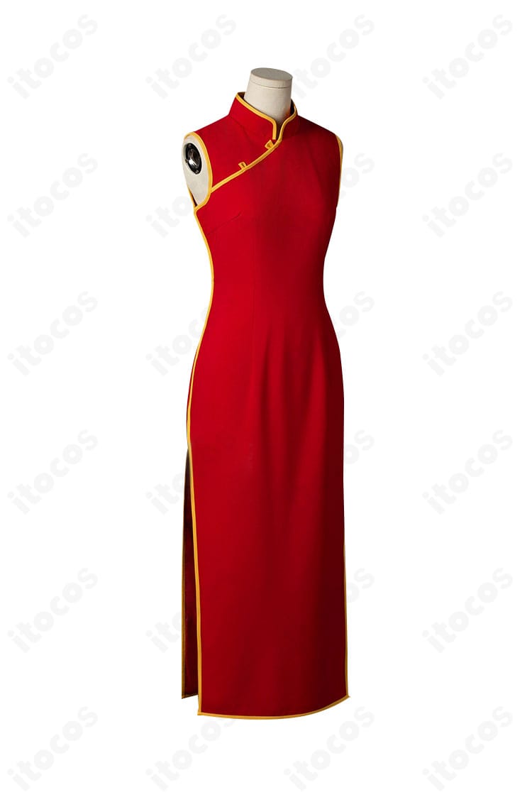 ITOCOS 銀魂 神楽 ノースリーブチャイナドレスの側面。体に沿うラインとシルエットを確認できる画像