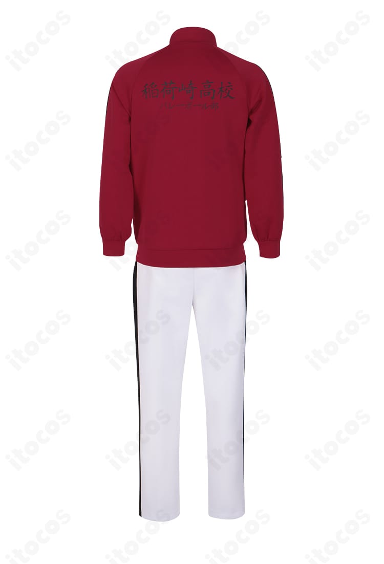 背面全体の見え方。稲荷崎高校ジャージの後ろ姿のラインと再現性が伝わるショット。