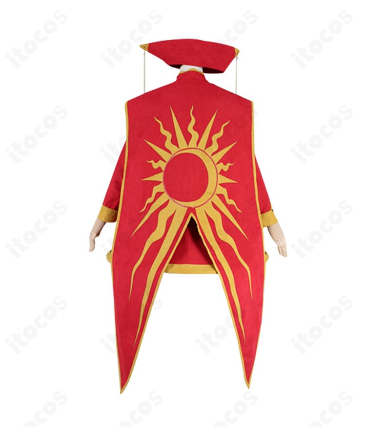 木之本桜 バトルコスチュームの背面全体。マントの落ち感とヘムラインのシルエットが分かる画像