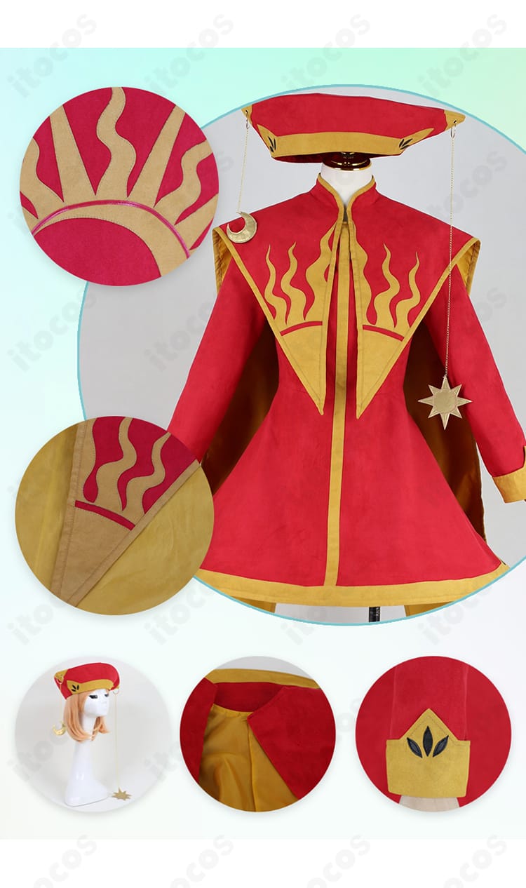 帽子・ワンピース・ショートパンツ・マントのセット内容を並べた構成画像