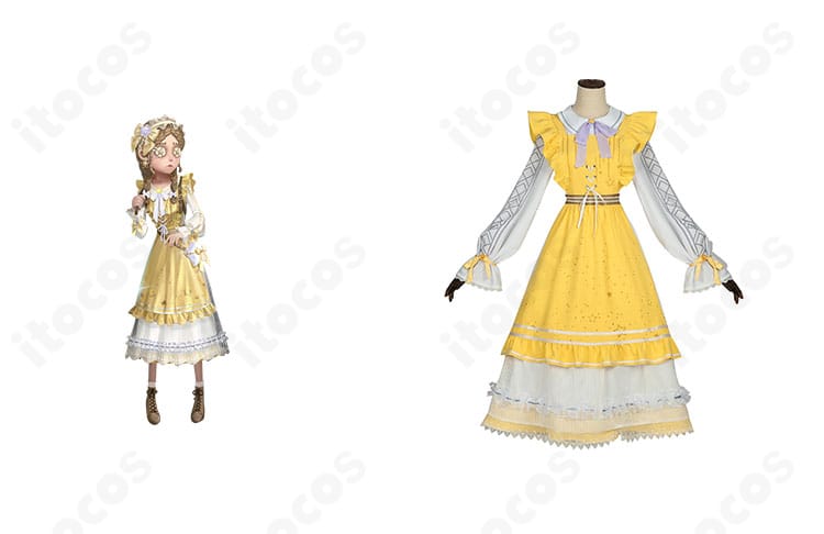 第五人格 アニー・レスター『かすかな光』コスプレ衣装とキャラクター参考の正面比較画像。イベント向け高再現セット。