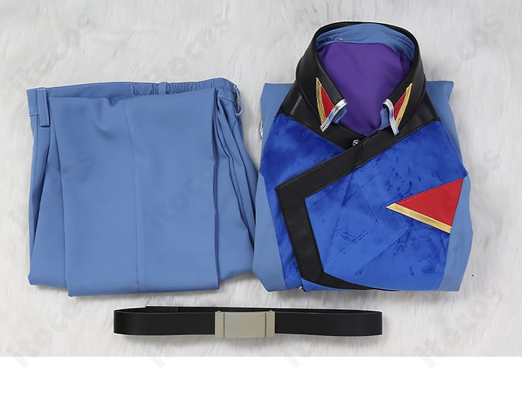 ムウ・ラ・フラガ コンパス制服のセット内容。上着・ズボン・ベルトの3点を並べた確認用画像