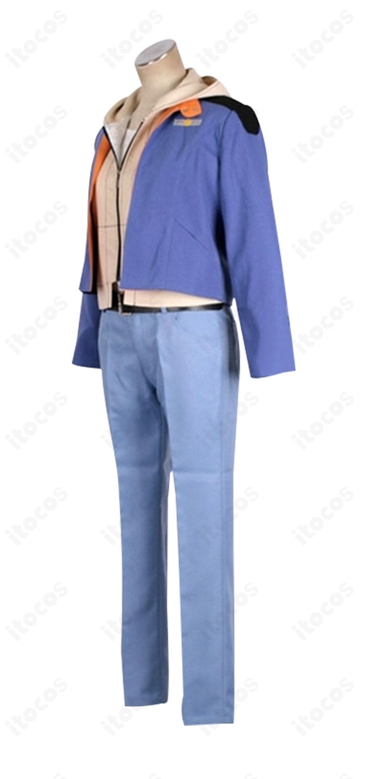 側面アングルのコスプレ衣装。肩から裾にかけてのラインと袖のフォルムが、バナージ・リンクスのスタイルを忠実に表現。