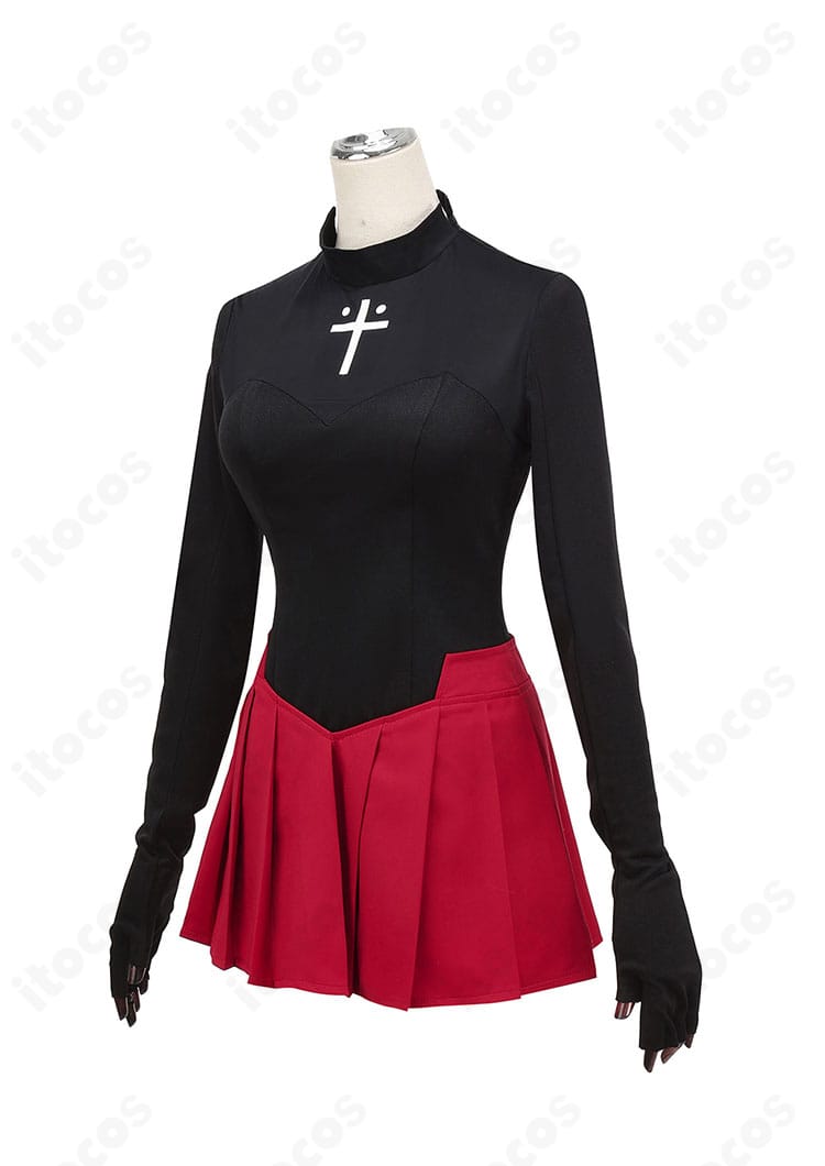 商品側面写真。ウエストラインとスカートの広がり、サイドの落ち感が分かるFate/EXTRA Record 遠坂凛コスチューム。